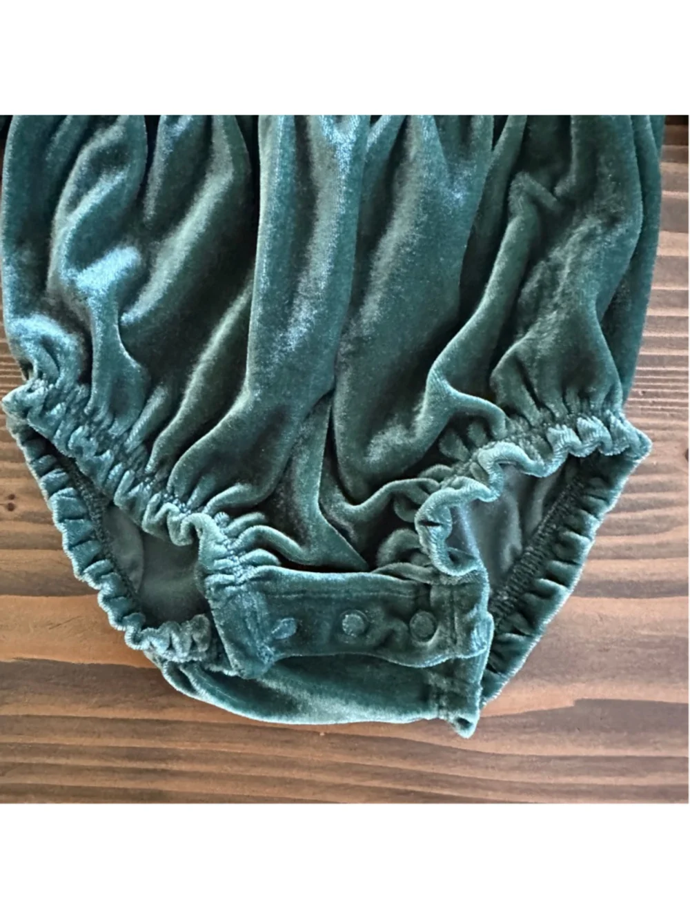 Carter’s Green Velvet Bodysuit Newborn Long Sleeve Bubble Romper